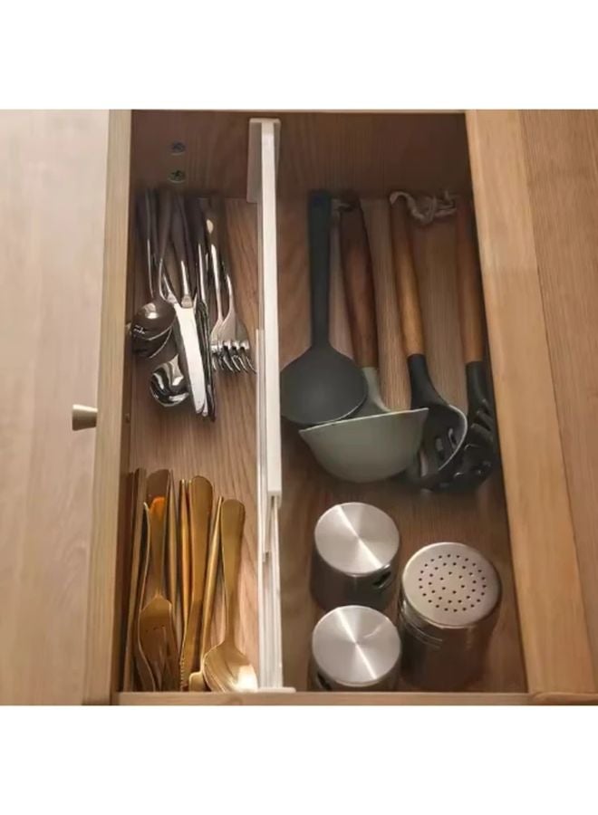 4 Pack Expandable Plastic Drawer Storage Partition Strip Organizing Divider Tool - Image 2