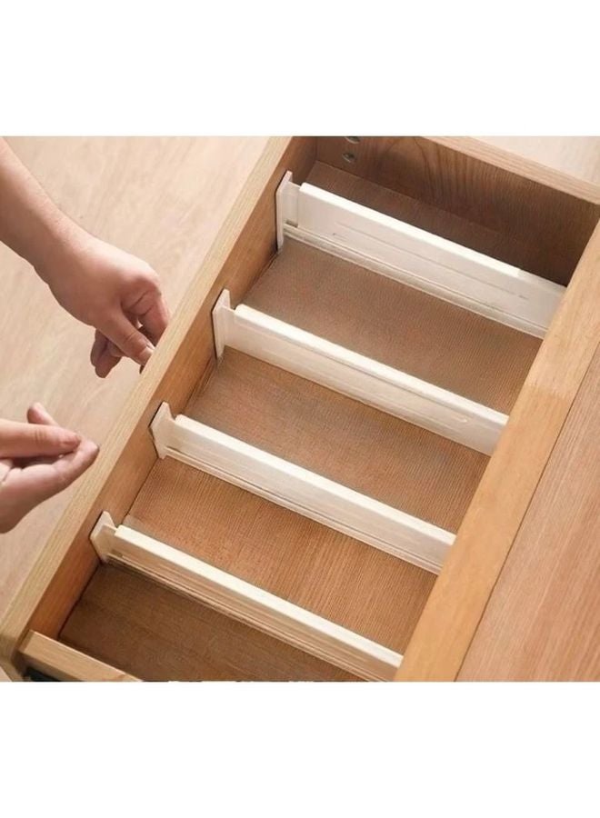 4 Pack Expandable Plastic Drawer Storage Partition Strip Organizing Divider Tool - Image 3