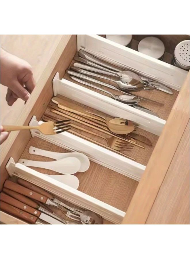 4 Pack Expandable Plastic Drawer Storage Partition Strip Organizing Divider Tool - Image 1