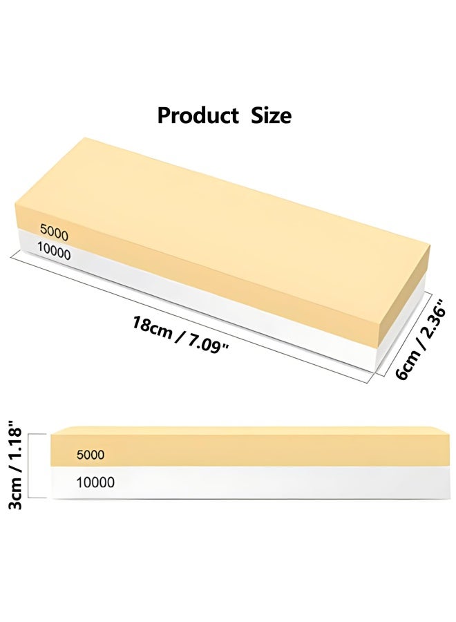 Vecu  Whetstone 5000 10000 Grit Sharpening Stone 2 Side Polishing Kit Professional Waterstone Sharpener For Kitchen Cutlery And Outdoor Blades Polishing Tools Waterstone Rubber Stone Holder Included  - Image 3