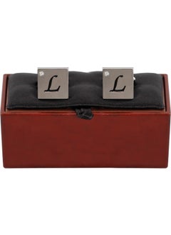 Zekupp , Stoned L Letter Cufflinks Nickel 