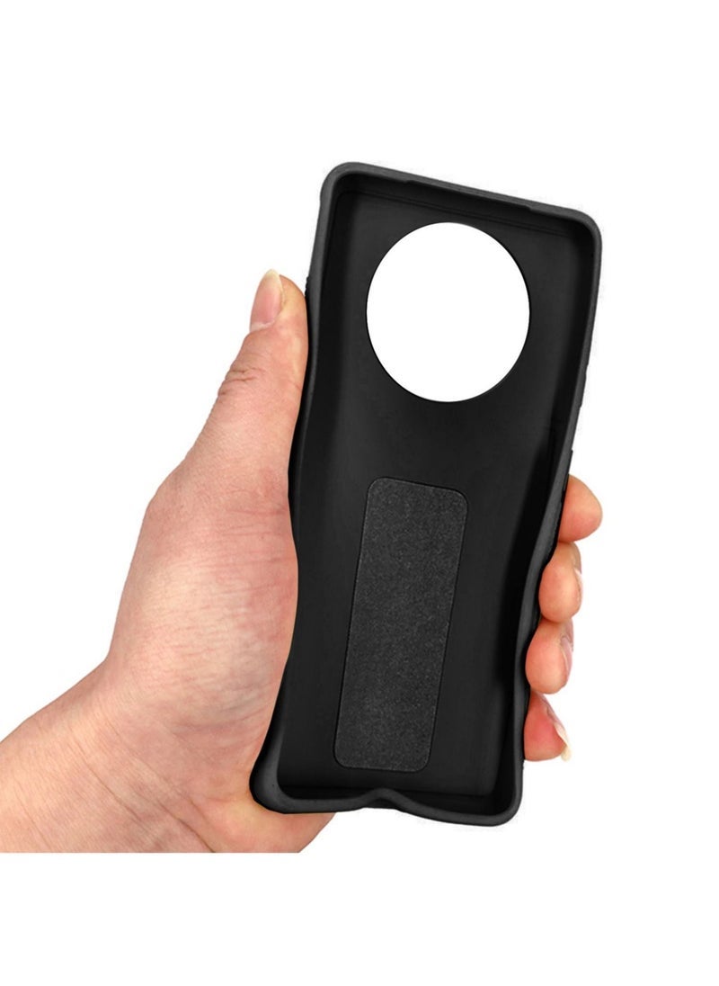 MUNTAQI Hand Grip Magnetic Case Cover for Huawei Nova Y90 – Black, Shockproof, Impact Resistant, Built-In Iron Frame, Finger Strap, Foldable Kickstand, Ergonomic Design for Secure Grip, Full Access to Ports - Image 4