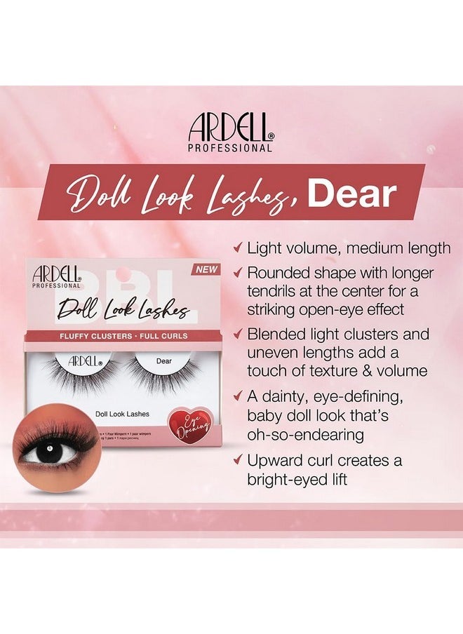 ARDELL - Doll Look Lashes Dear Light Volume & Medium Length False Eyelash For Women, Rounded Shape With Longer Tendrils, Blended Light Clusters & Uneven Lengths - Image 1