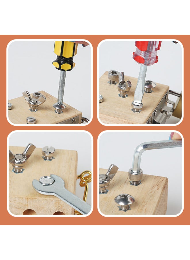 Children's Puzzle Multifunctional House Screw Nut Tool Block Toy Organ Unlock Combination Busy-Color:Screw Tools Busy Fast B  - Image 5