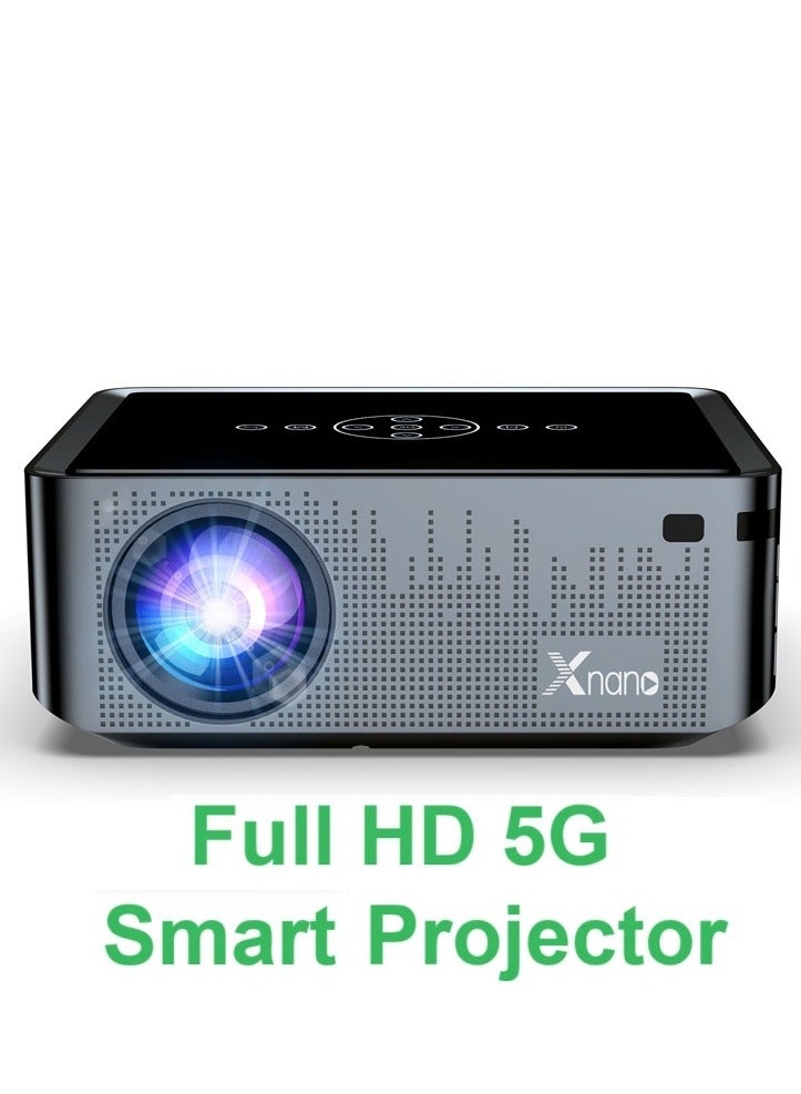 Xnano Classic Smart Projector Xnano X1 Pro Full HD 5G Smart Projector 8K 1080P Resolution 12000 Lumens Dual Band WiFi Manual Focus Keystone Correction Dual Stereo Speakers Dolby Digital Two-Way Bluetooth Connection Low Noise-Efficient Cooling System - Image 1