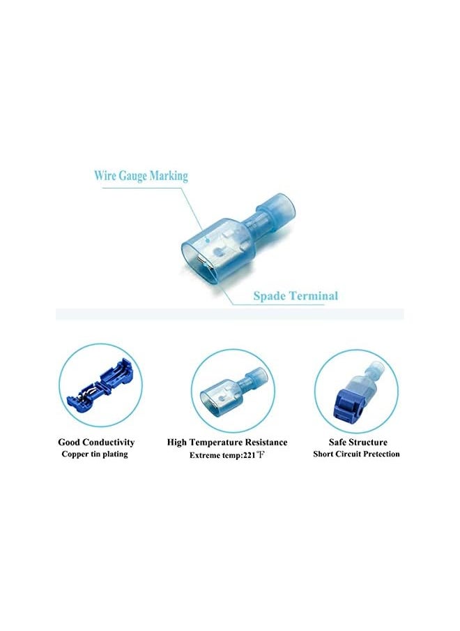 PROMASS promass 240 PCS T-Tap Wire Connectors Self-Stripping Quick Splice Electrical Terminals and Nylon Insulated Male Quick Disconnect Spade Terminals Kit with Storage Case  - Image 3