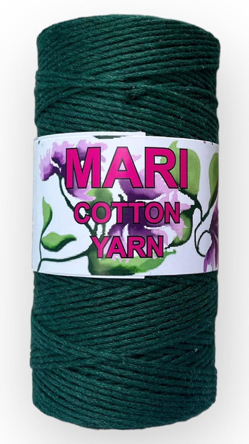 MARI - Recycled Cotton Crochet Yarn - Regular - (Bottle Green, Regular Yarn - 100 Grams - 200 Metres) - Image 1