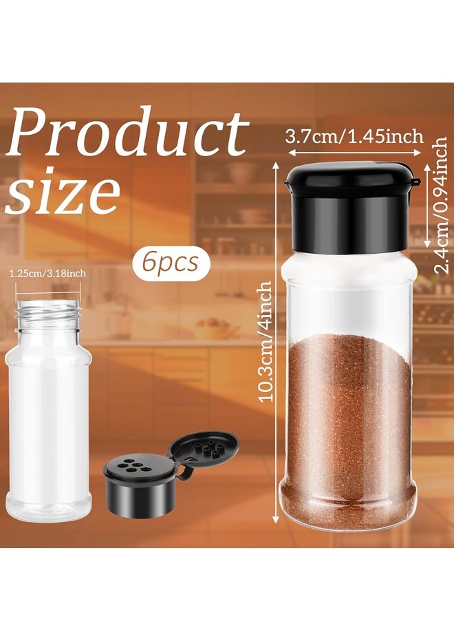 6PCS 3oz Clear Plastic Spice Jars Seasoning Storage Container - Image 2