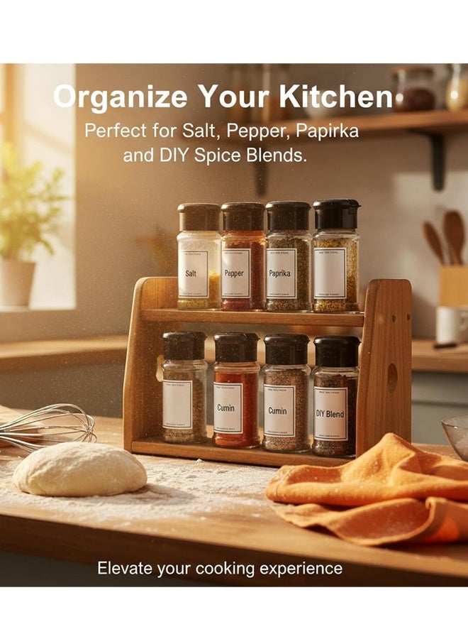 6PCS 3oz Clear Plastic Spice Jars Seasoning Storage Container - Image 4