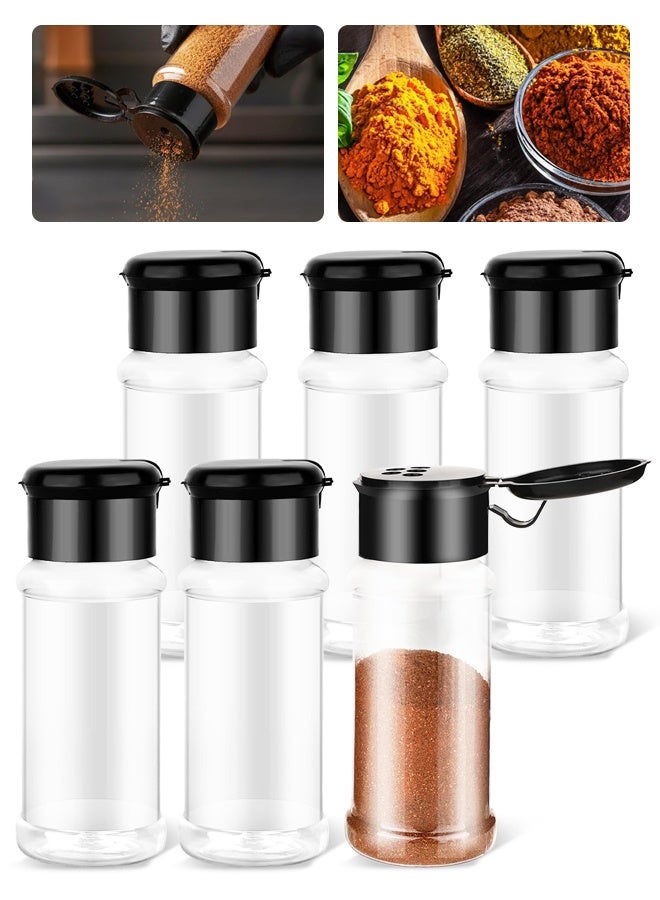 6PCS 3oz Clear Plastic Spice Jars Seasoning Storage Container - Image 1