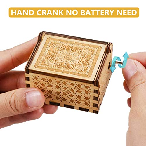 PATPAT Music Box To My Gorgeous Wife Hand Crank Wooden Musical Boxes, Antique Engraved Musical Toys For Wife - Gifts For Wife, Anniversaybirthday/Christmas/Valentine's Day - Image 2