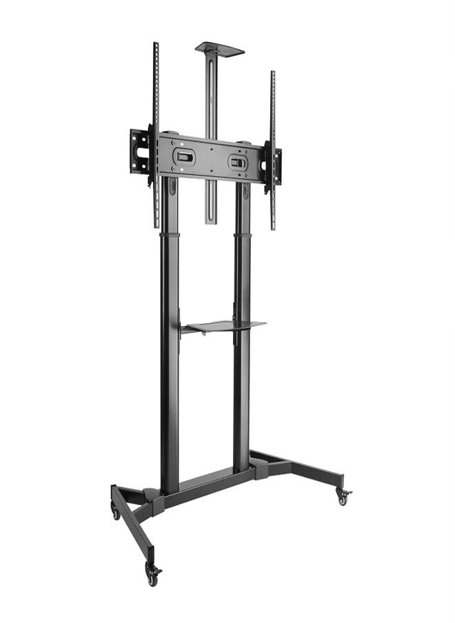 Skill Tech SH 666TB Large Screen Telescopic Height Adjustable Steel TV Cart for 60–100 Inch Screens, VESA 1000x600, Max Load 100kg – Heavy Duty Rolling TV Stand  Black  - Image 1