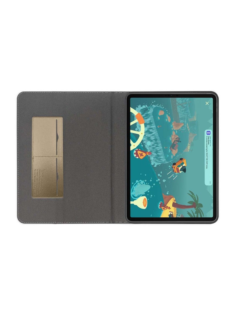 Cat - Cot Samsung Galaxy Tab S10 FE 10.9 5G 2025 (10.9 inches) CAT-COT Series PU Leather with Card Holder Flip Case Cover - Gold  - Image 4