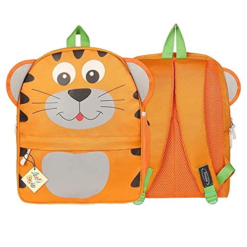 Frantic Kids Soft Animal Cartoon Travelling School Bag Soft Plush Standard Backpack Boys Girls Baby For 2 To 5 Years Baby/Boys/Girls Nursery, Preschool, Picnic(Puorangetiger) Standard - Image 2