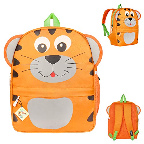 Frantic Kids Soft Animal Cartoon Travelling School Bag Soft Plush Standard Backpack Boys Girls Baby For 2 To 5 Years Baby/Boys/Girls Nursery, Preschool, Picnic(Puorangetiger) Standard - Image 3
