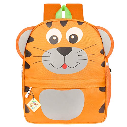 Frantic Kids Soft Animal Cartoon Travelling School Bag Soft Plush Standard Backpack Boys Girls Baby For 2 To 5 Years Baby/Boys/Girls Nursery, Preschool, Picnic(Puorangetiger) Standard - Image 1