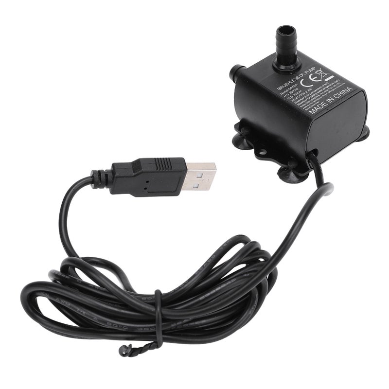 مضخة ماء صغيرة غواصة رفع 0-200 سم 0-250 لتر في الساعة تصنيح IP68 مضخة ماء USB بتوليد التيار المستمر 5 فولت وقوة 2.4 واط مع مؤشر LED - Image 2