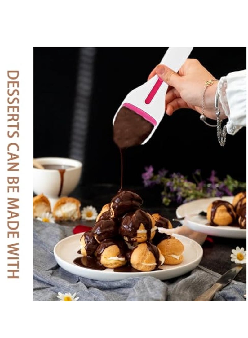KASTWAVE 2PCS Cupcake Batter Scoop, Cake Batter Distribution Scoop, One Touch Slide Button Cake Pastry Spatula Spoon, Flour Dispenser Spoon, Ice Cream Scoop, Home Batter Dispenser Baking Tool, Kitchen Gadget  - Image 3