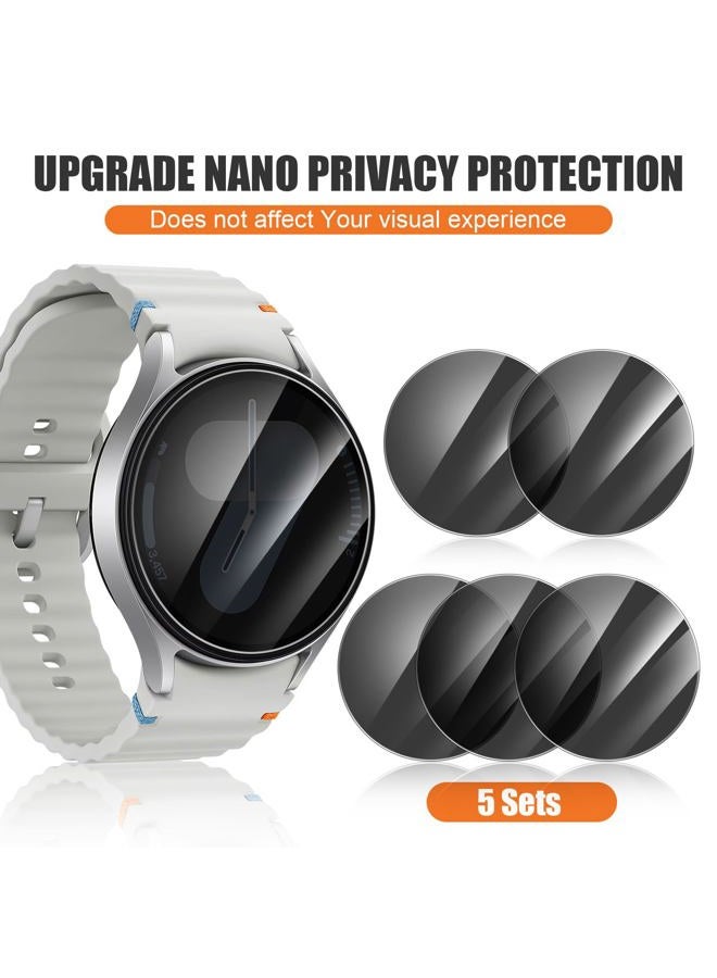 Lokyoo 5 Pack Privacy Screen Protector for Samsung Galaxy Watch 7 40mm [Anti-Spy Tempered Glass] Easy Install, Tempered Glass Protector for Galaxy Watch 7 40mm - Image 3