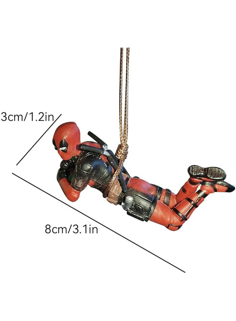 Car Rear View Mirror Hanging Accessories, Cartoon Avengers Alliance Deadpool Car Rearview Mirror Pendant, Funny Accessories for Office Home Hanging, Micro Landscape Decor, Birthday Romantic Gift - Image 2