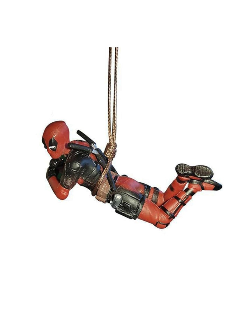 Car Rear View Mirror Hanging Accessories, Cartoon Avengers Alliance Deadpool Car Rearview Mirror Pendant, Funny Accessories for Office Home Hanging, Micro Landscape Decor, Birthday Romantic Gift - Image 1