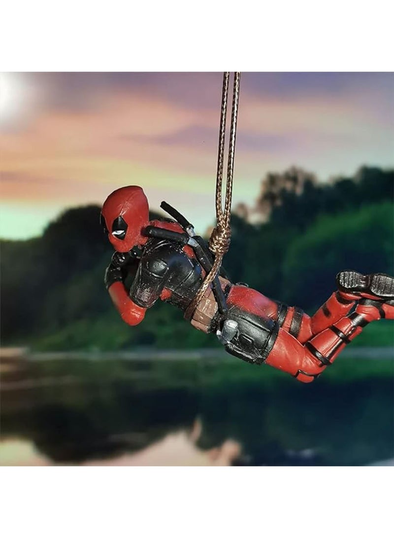 Car Rear View Mirror Hanging Accessories, Cartoon Avengers Alliance Deadpool Car Rearview Mirror Pendant, Funny Accessories for Office Home Hanging, Micro Landscape Decor, Birthday Romantic Gift - Image 5