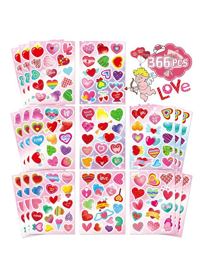 DUJAA Valentine's Day Stickers for Kids Colorful Heart Stickers Valentine's Day Love Decorative Stickers for Gift Box Envelope Wedding Stick Sticker Party Favors Supplies - Image 1
