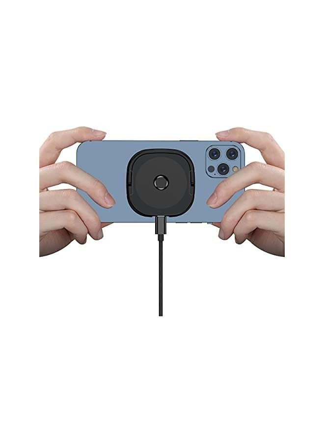 بودي شاحن سيارة لاسلكي مغناطيسي 15 وات للهاتف المحمول للسيارة ثنائي الاستخدام يدور 360 درجة من النوع C شاحن سيارة سريع حامل هاتف محمول جيد التهوية متوافق مع iPhone 12/12 Mini / 12 Pro / 12 Pro Max - Image 4