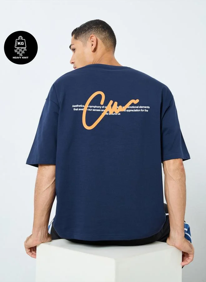 Styli Styli Terry Oversized Slogan Print T-Shirt