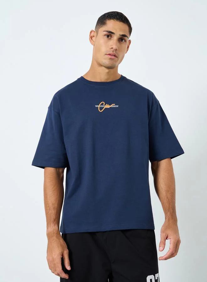 Styli Styli Terry Oversized Slogan Print T-Shirt