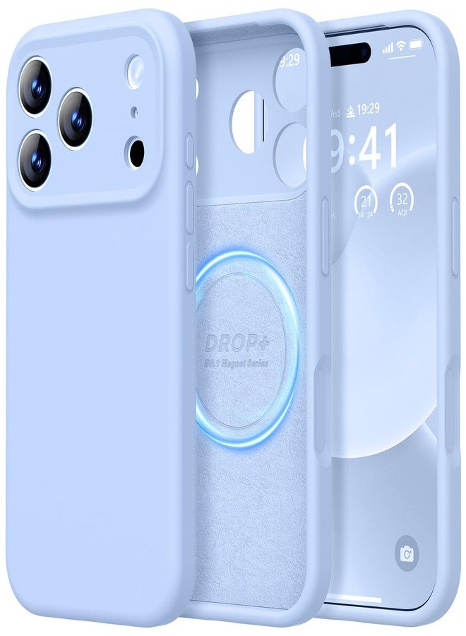 LOVE 3000 غطاء هاتف مغناطيسي سيليكوني متوافق مع هاتف i17 Pro من LOVE 3000 (أزرق فاتح) - Image 1