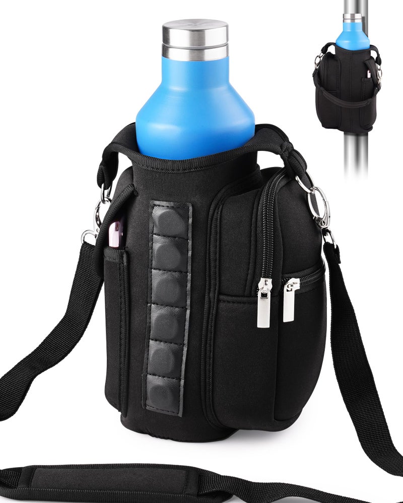 FAITIO Gym Carrier, Magnetic Gym Pouch, Tumbler Carrier with Strap Phone Pockets, Fitness Portable Crossbody Bag with 6 Built-in Magnets, Gym Carrier with strap, Magnetic bag holder for Running Traval Sports - Image 1