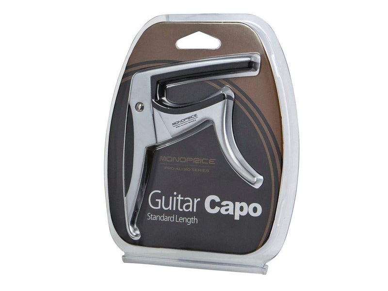 Monoprice Guitar Capo - Silver With Aluminum Body & Rubber Accents, Trigger-Style, Standard Length, Hight Quality & Light Weight - Stage Right Series - Image 2