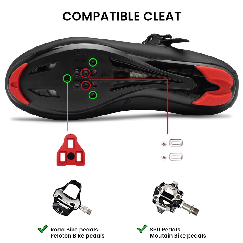 CJROSM Cycling Shoes for Men Women Compatible with Peloton Bike, Indoor Spin Shoes with Pre-Installed Delta Cleats, Comfortable & Safe Unisex Outdoor Road Cycling Shoes Black - Image 5