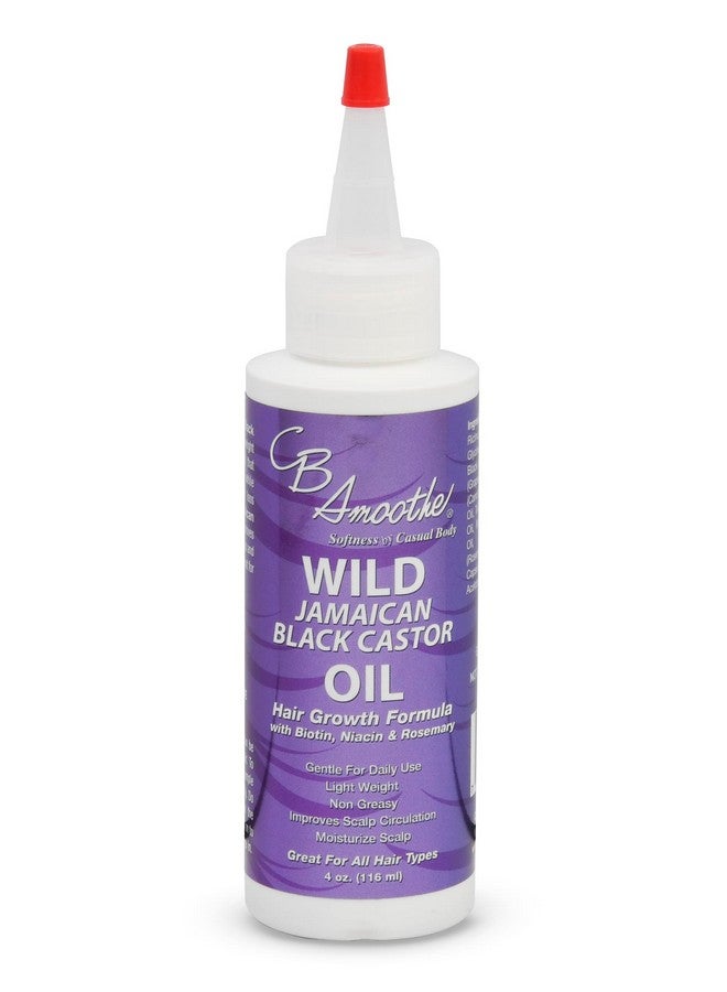 C B SMOOTHE CB Smoothe Wild Jamaican Black Castor Oil - Healthy Hair Growth Serum With Biotin, Niacin, & Rosemary - Promotes Scalp Circulation & Natural Growth - Lightweight, Non Greasy Formula - 4oz Bottle - Image 1
