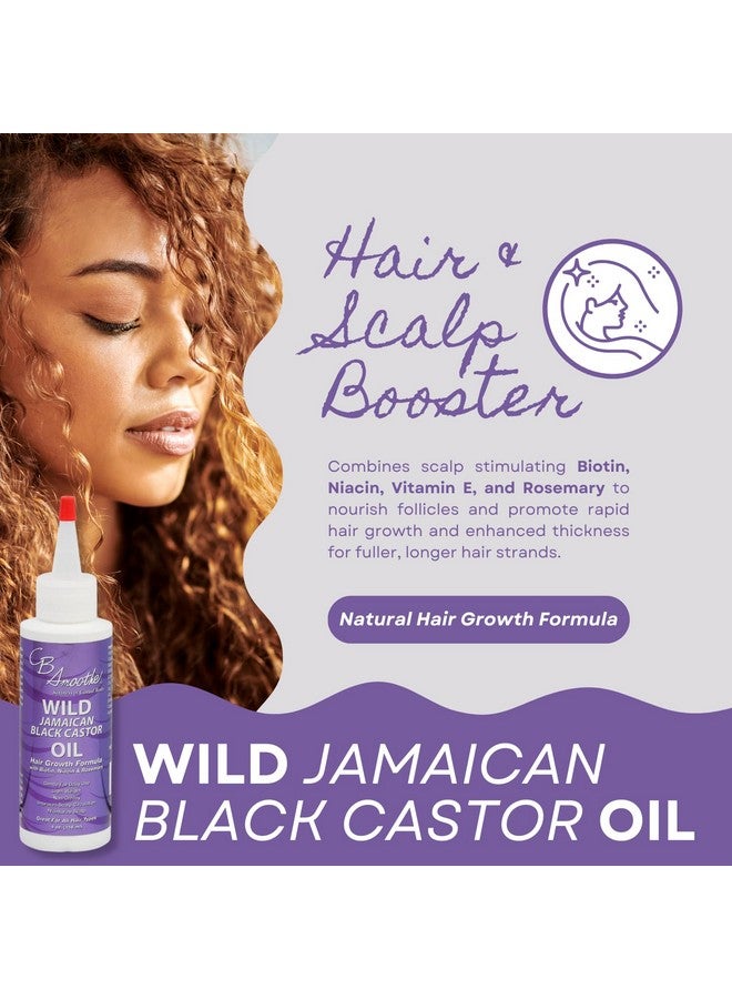 C B SMOOTHE CB Smoothe Wild Jamaican Black Castor Oil - Healthy Hair Growth Serum With Biotin, Niacin, & Rosemary - Promotes Scalp Circulation & Natural Growth - Lightweight, Non Greasy Formula - 4oz Bottle - Image 2