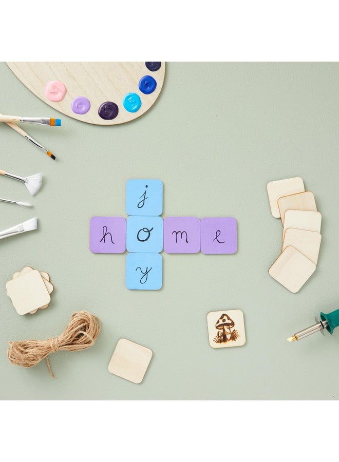 Bright Creations 60 Pack 2X2 Wood Squares For Crafts, 2.5Mm Unfinished Wood Cutouts With Rounded Corners - Image 3