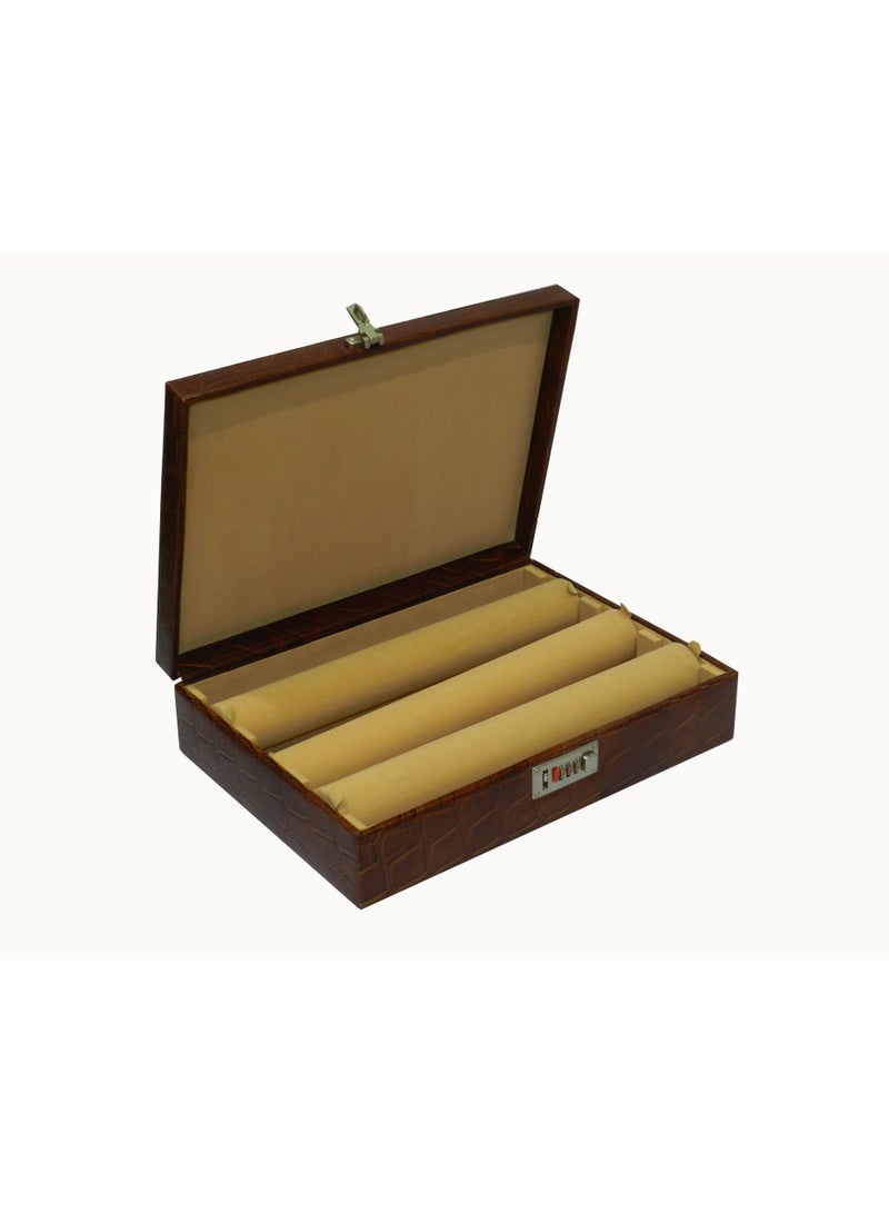 LAVERI LEATHER Laveri Genuine Leather Bracelet Jewelry Box with 3 Removable Rolls - Holder Stores Bracelets, Bangles & Watches Bangle Vanity Box REMOVABLE Vanity Box Removable Vanity Box  - Image 2