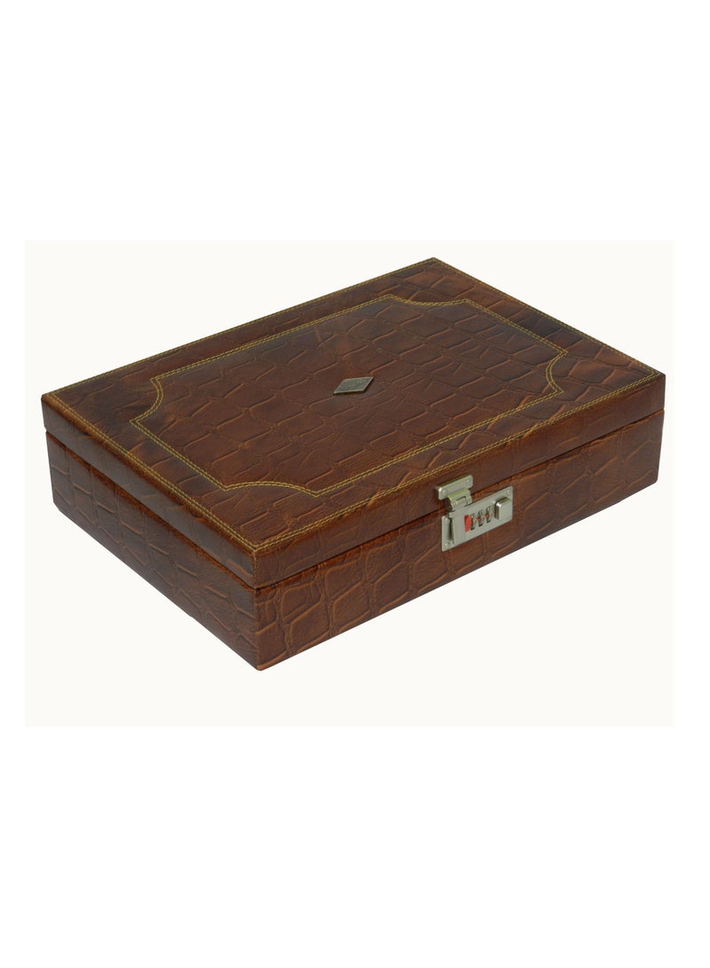 LAVERI LEATHER Laveri Genuine Leather Bracelet Jewelry Box with 3 Removable Rolls - Holder Stores Bracelets, Bangles & Watches Bangle Vanity Box REMOVABLE Vanity Box Removable Vanity Box  - Image 5