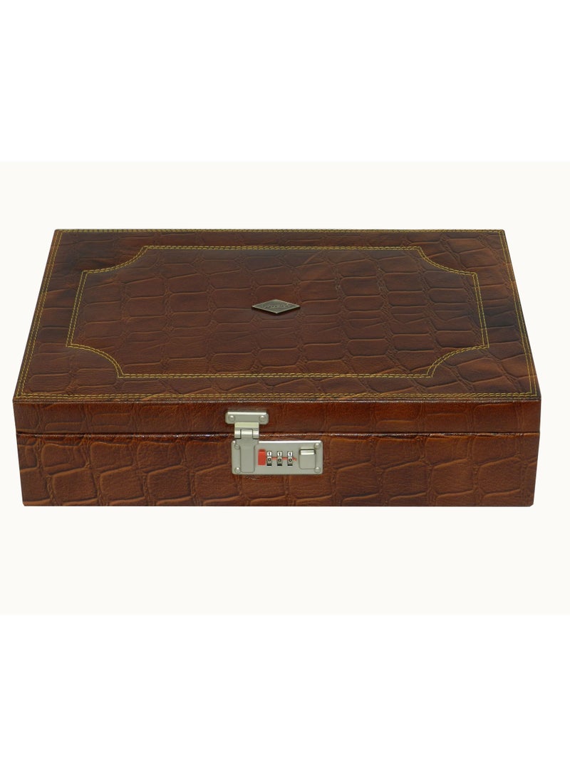 LAVERI LEATHER Laveri Genuine Leather Bracelet Jewelry Box with 3 Removable Rolls - Holder Stores Bracelets, Bangles & Watches Bangle Vanity Box REMOVABLE Vanity Box Removable Vanity Box  - Image 3