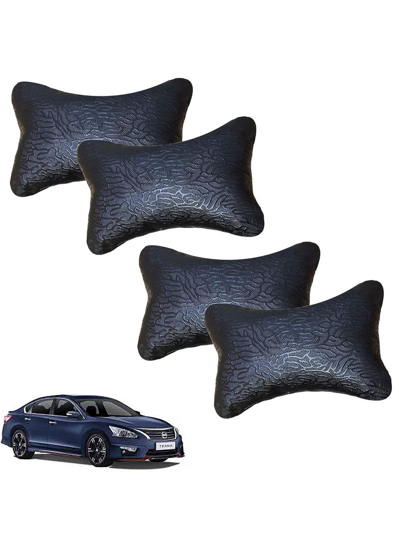 Adroitz Adroitz Kandid Classy and Soft Car Neck Rest Pillow Abstract Print in BlackSet of 4 for Teana_PR123  - Image 1