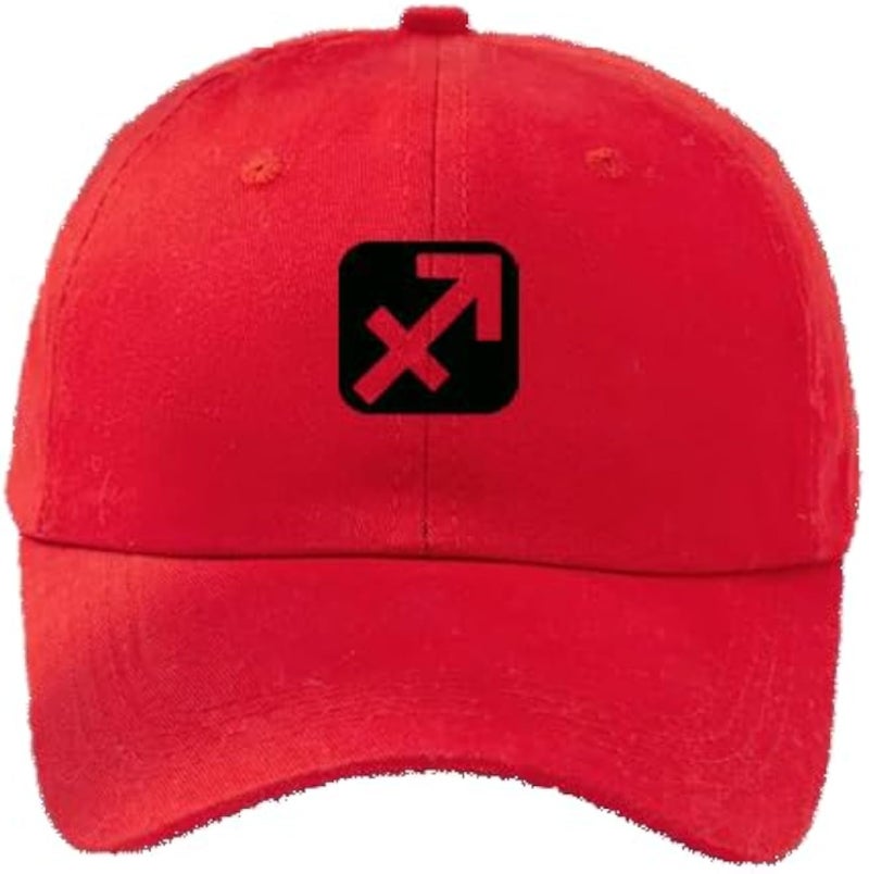 CAP (RED) Black logo for men and women with sun protection.sports cap with distinctive shapes(Sagittarius) (144)