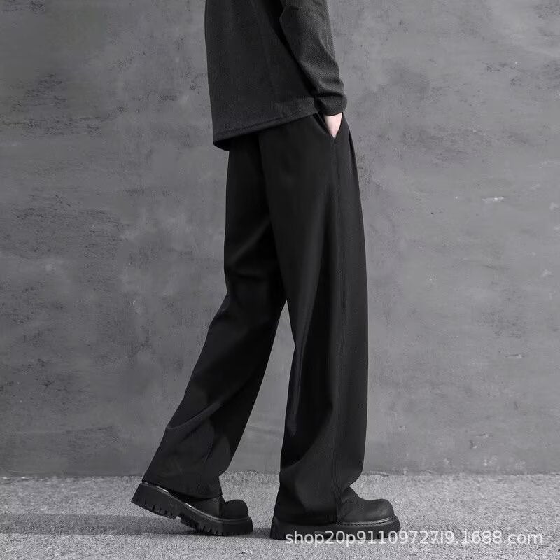 Loose Casual Pants For Men Korean Style Trendy Versatile Thin Drape Wide-Leg Floor-Length Trousers - Image 4