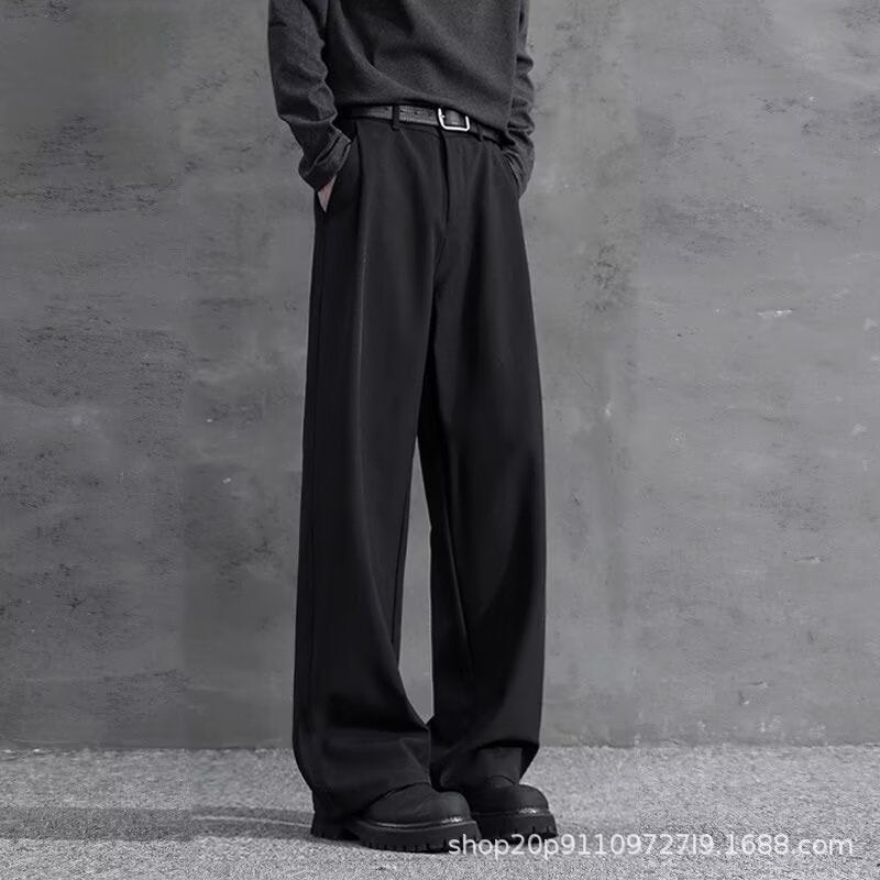 Loose Casual Pants For Men Korean Style Trendy Versatile Thin Drape Wide-Leg Floor-Length Trousers - Image 1