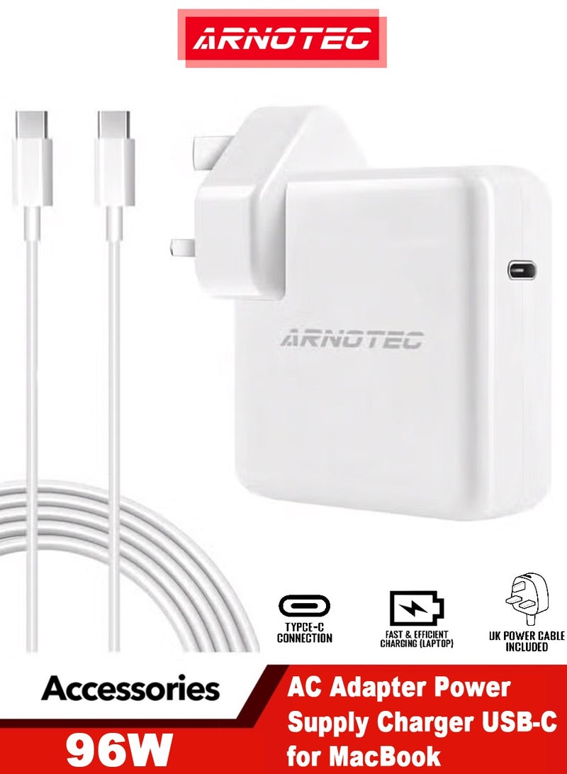 ARNOTEC 96W USB-C Fast Charger Replacement Type C Power Adapter Compatible With MacBook Pro 16/15/14/13'', for MacBook Air, MacBook 12'', Included USB C to C Cable (6.57ft/2m) - Image 1
