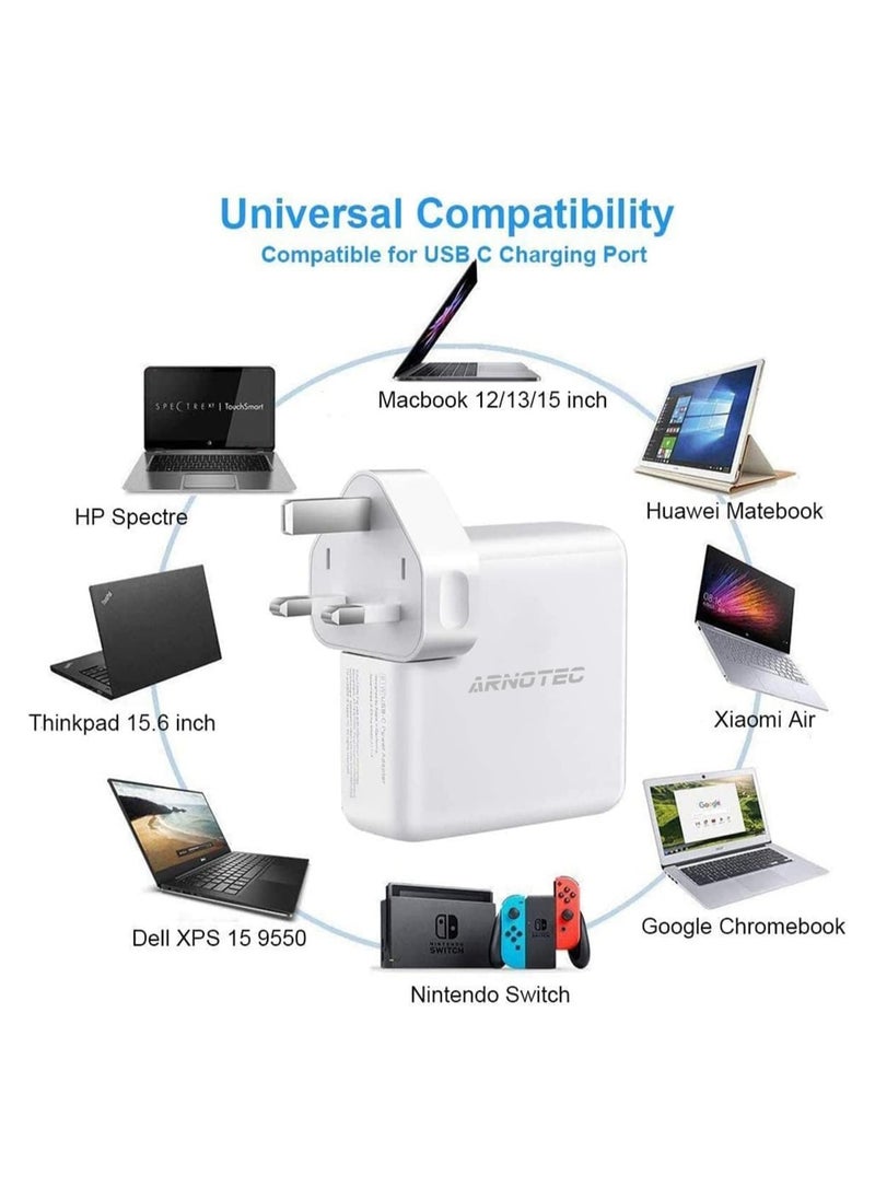 ARNOTEC 96W USB-C Fast Charger Replacement Type C Power Adapter Compatible With MacBook Pro 16/15/14/13'', for MacBook Air, MacBook 12'', Included USB C to C Cable (6.57ft/2m)  - Image 4