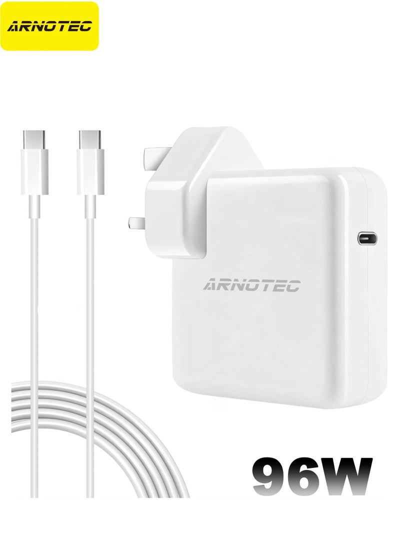 ARNOTEC 96W USB-C Fast Charger Replacement Type C Power Adapter Compatible With MacBook Pro 16/15/14/13'', for MacBook Air, MacBook 12'', Included USB C to C Cable (6.57ft/2m)  - Image 1