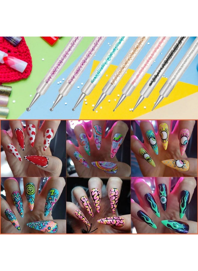 MAGIC ARMOR - 11Pcs Nail Art Brushes With Nail Dust Brush Set Double Ended Nail Art Tools Silicone Nail Art Brushes Exquisite Salon Nail Art Brush For Diy Acrylic Nails Pulling Lines Carving Painting - Image 1