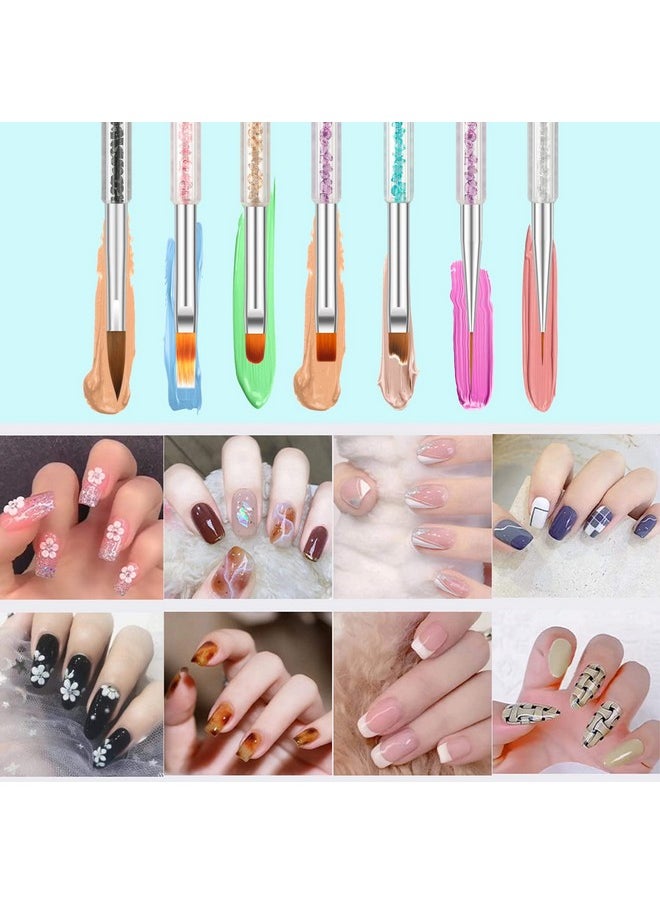 MAGIC ARMOR - 11Pcs Nail Art Brushes With Nail Dust Brush Set Double Ended Nail Art Tools Silicone Nail Art Brushes Exquisite Salon Nail Art Brush For Diy Acrylic Nails Pulling Lines Carving Painting - Image 1