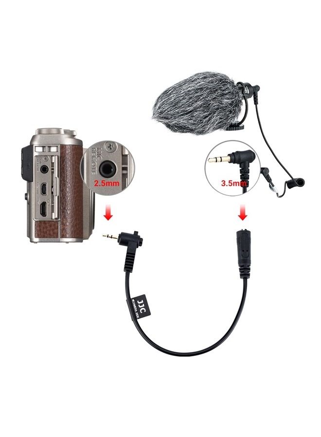 JJC 3.5mm Female to 2.5mm Male Microphone Audio Cable Mic Adapter for Fuji Fujifilm X-T30 II X-T30 X-T20 X-T10 X-PRO3 X-T100 X100V X100F X100T X-PRO2 X-T1 X-E3 X-E2S X-E2 X-E1 and XF10 Camera - Image 3